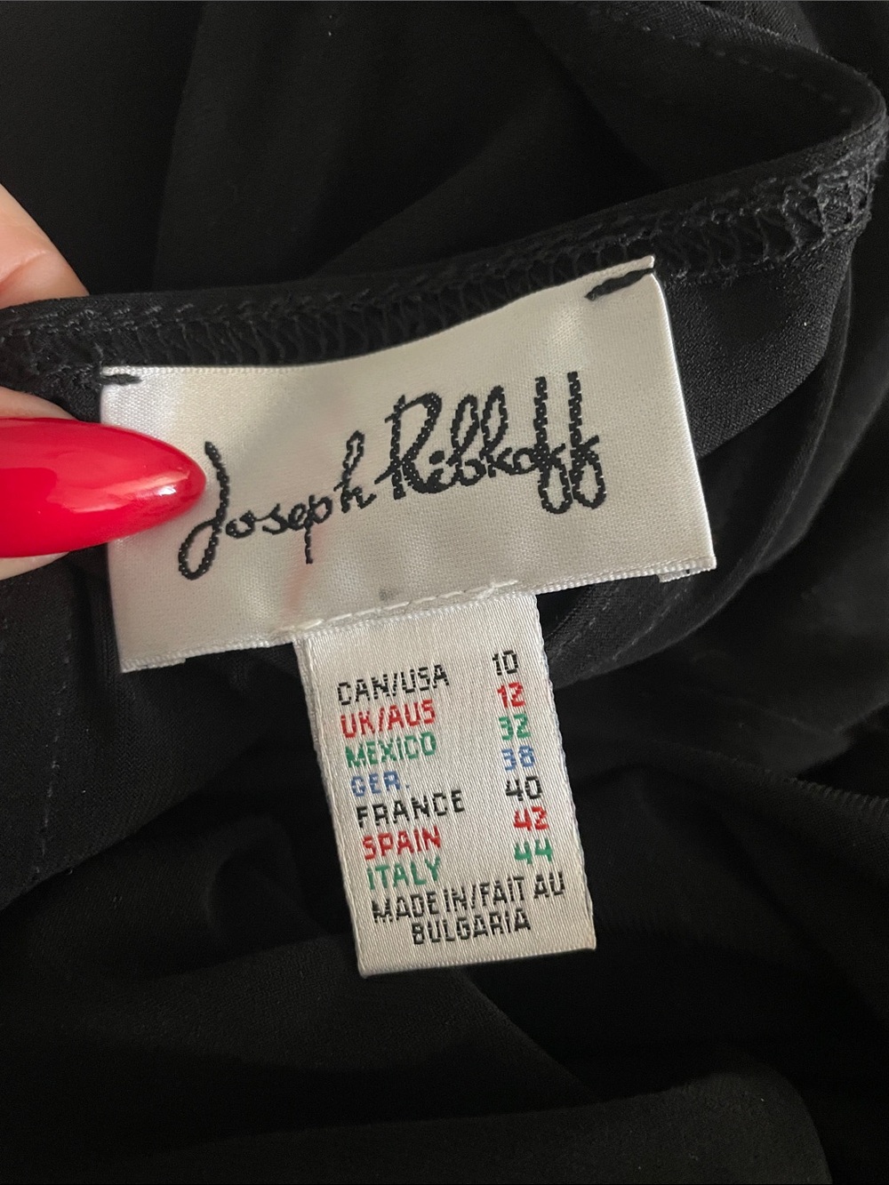 Joseph Ribkoff Cold Shoulder Rhinestone Sleeve Blouse Shirt Top Black Silver - Picture 7 of 8